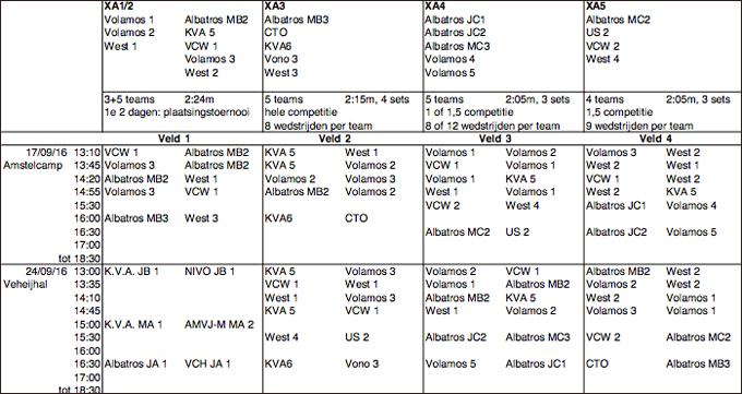 wedstrijdschema